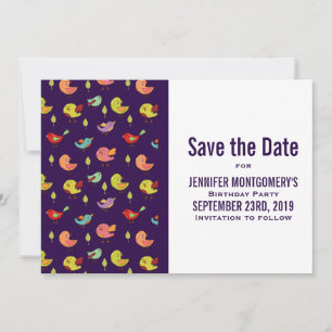 Save The Date Beaux Whimsical colorés Motif Anniversaire