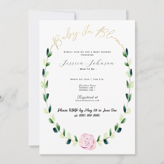 Save The Date Bébé en fleur - Baby shower - Enregistrer la date (Devant)