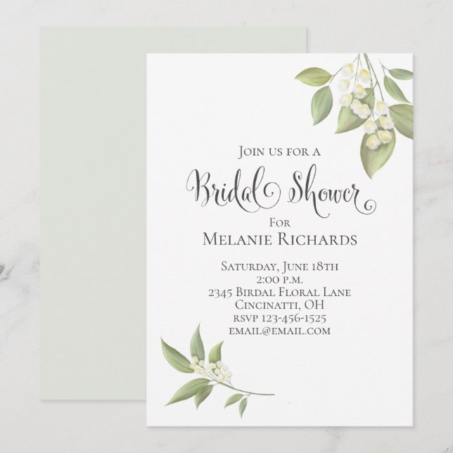 Save The Date Bébé's Breath Greenery Botanical Floral (Devant / Derrière)