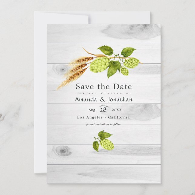 Save The Date Beer Willow Green and Gold (Devant)