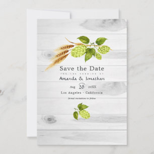 Save The Date Beer Willow Green and Gold