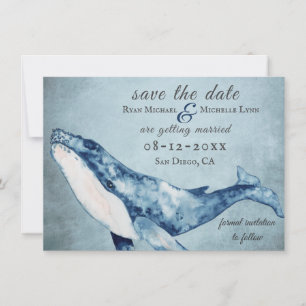 Save The Date Belle aquarelle Humpback Whale Beach Mariage