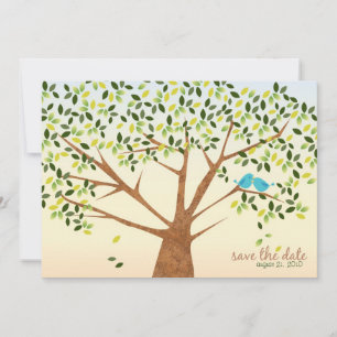 Save The Date Belles économies d'arbre d'oiseau la date