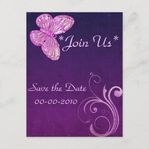 Save The Date Belles expressions "de papillon rose élégant"