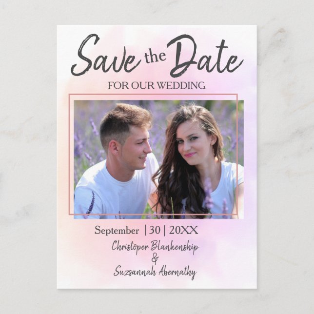  Save the Date Benutzerdefiniertes Foto Einfache E Ankündigungspostkarte (Vorderseite)