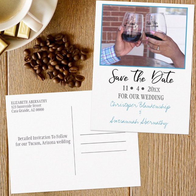 Save the Date Benutzerdefiniertes Foto Einfache Eh Ankündigungspostkarte (Von Creator hochgeladen)