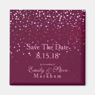 Save the Date Berry Stars Magnet-Wine Magnet
