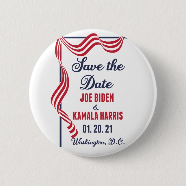 Save the Date Biden Harris Einweihung Button (Vorderseite)
