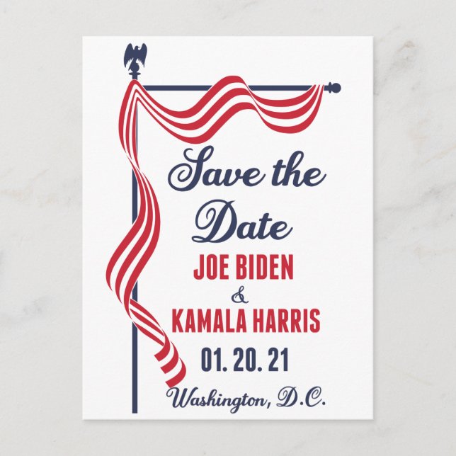 Save the Date Biden Harris Einweihung Postkarte (Vorderseite)
