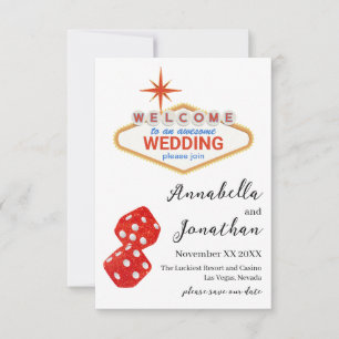Save The Date Bienvenue au mariage de Las Vegas