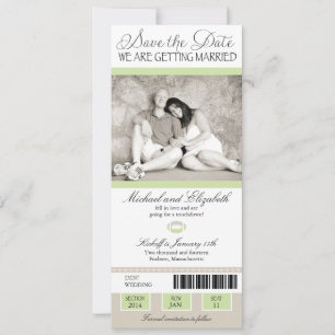 Save The Date Billet Chic Football Shabby Enregistrer la date