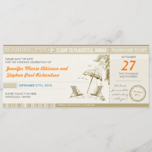 Save The Date billet d'embarquement de destination enregistrer l