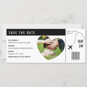 Save The Date Billet d'embarquement Photo personnalisée sur mesu