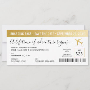 Save The Date Billet d'embarquement pour réserver la date Simple