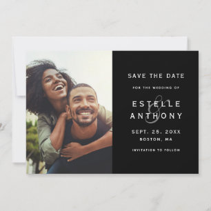 Save The Date Black Ampersand Wedding Enregistrer la date Cart