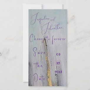 Save The Date Black and Gold Modern Abstrait Enregistrer la date