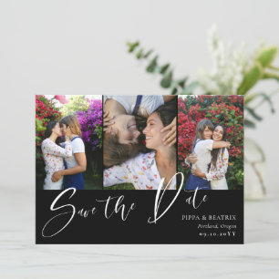 Save The Date Black Double face Photos Mariage Enregistrer la da