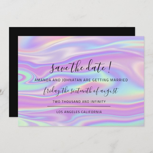 Save the Date Black Holograph (Vorne/Hinten)