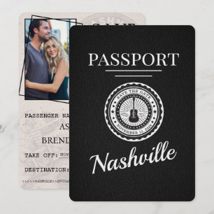 Save The Date Black Nashville Passport Enregistrer La Date