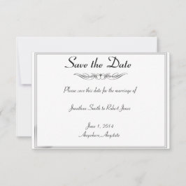 Save The Date Black White Elegance Groom Wedding Enregistrer la 