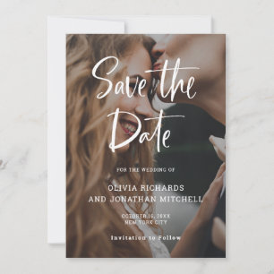 Save The Date Blanc moderne et élégant Mariage photo personnal