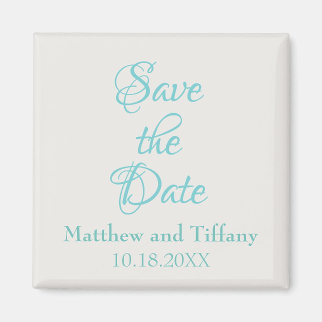 Save the Date Blau- und Silberhochzeit Magnet (Vorne)