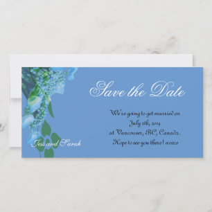 Save the Date, blaue Hydrangea-Blume Date