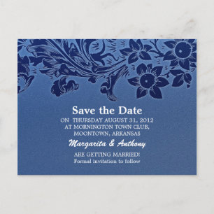 Save the Date blaue Postkarten