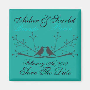 SAVE THE DATE BLAUER HOCHZEITS-MAGNET - besonders Magnet