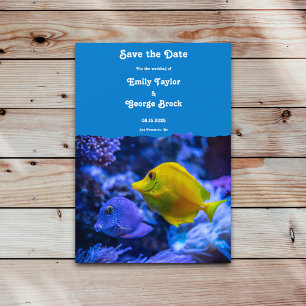 Save The Date Bleu marine Poisson de mer sous-marin Naissance ma