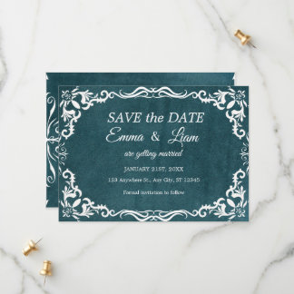 Save The Date Bleu sarcelle profond Mariage mexicain de Talavera