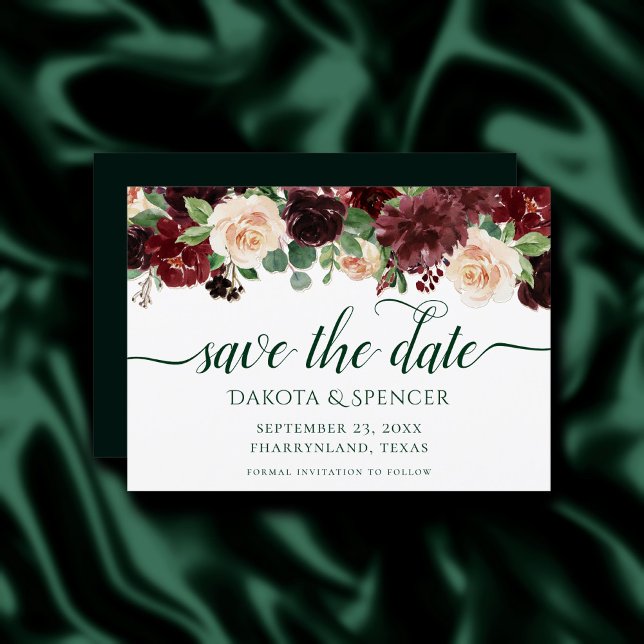 Save The Date Blooms rustiques | Terracotta et Marsala Red Garla (Créateur téléchargé)