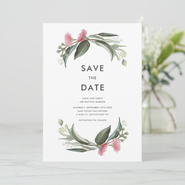 Save The Date Blossom de gomme amérindienne d'Australie Enregist (Debout devant)