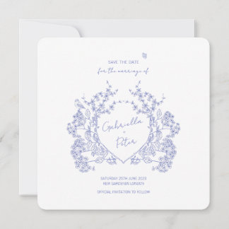 Save The Date Blue Chinoiserie Enregistrer La Date
