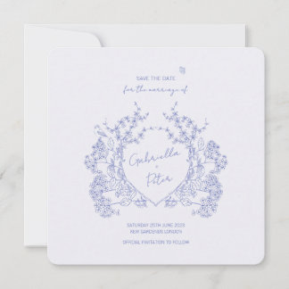Save The Date Blue Chinoiserie Enregistrer La Date