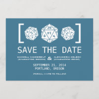 Blue D20 Dice Gamer Enregistrer l'Invitation de da