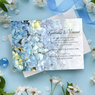 Save The Date Blue Hydrangea Floral Wedding Enregistrer la date