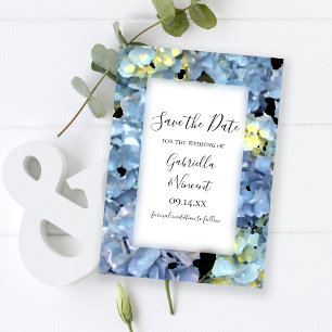 Save The Date Blue Hydrangea Floral Wedding Enregistrer la date