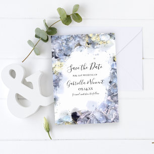 Save The Date Blue Hydrangeas Watercolor Wedding Enregistrer la 
