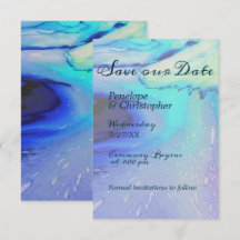 Blue moderne Abstrait Beach Wedding Enregistrer la