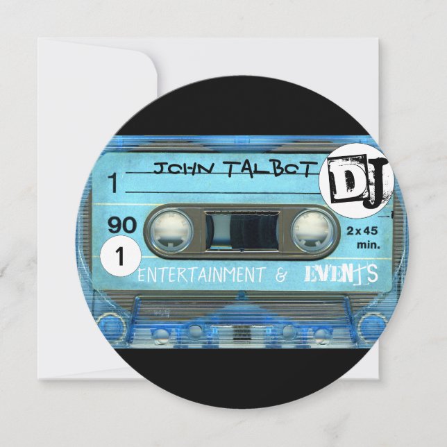 Save The Date Blue Retro T4 Audiotape Cassette 80s DJ Business R (Devant)