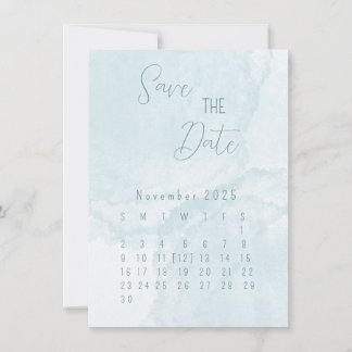 Save The Date Blue Watercolor