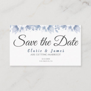 Save the Date Blue Watercolor Ankündigung Postcar