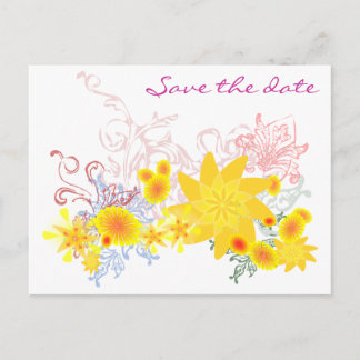 SAVE THE DATE - BLUME ANKÜNDIGUNGSPOSTKARTE