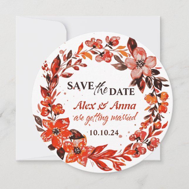 Save the Date-Blume für den Sonnenuntergang Einladung (Vorderseite)