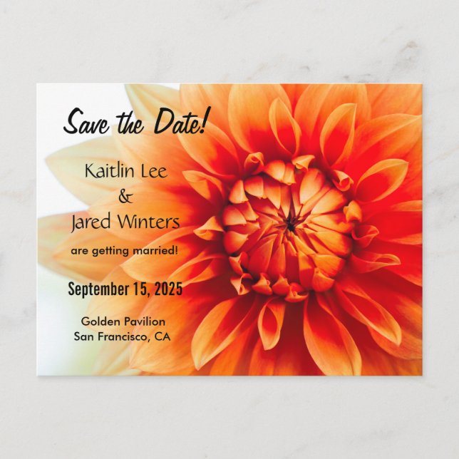 Save the Date Blume Postkarte - Neue Version (Vorderseite)