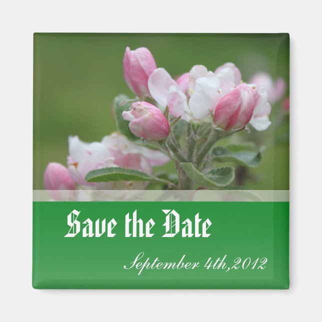 Save the Date, Blume von Apfel Magnet (Vorne)