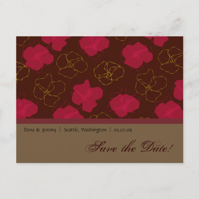 Save the Date Blumendesign Ankündigungspostkarte (Vorderseite)
