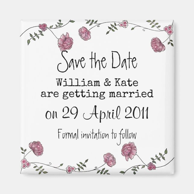 Save the Date Blumenmagnet Magnet (Vorne)