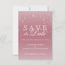 Blush Rose Gold Star Lights - Enregistrer la date